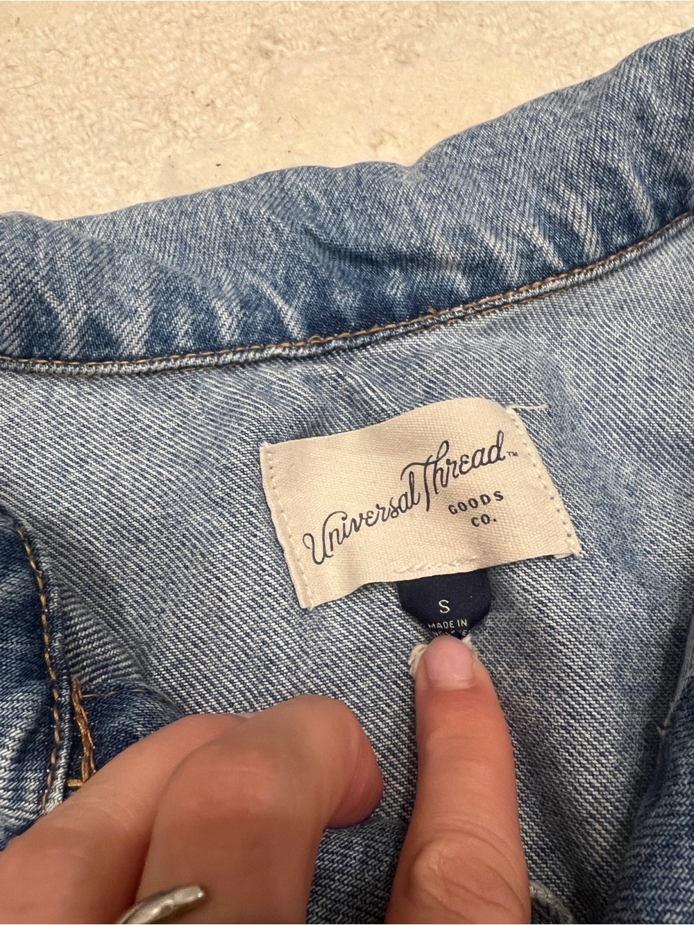 Universal Thread Light Blue Studded Denim Jacket - Picture 2 of 3